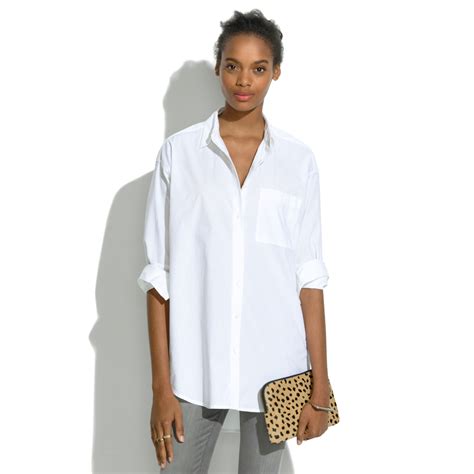 oversized white button down shirt.